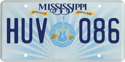MS license plate HUV086