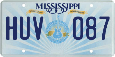 MS license plate HUV087
