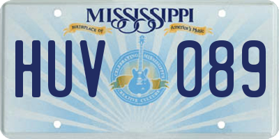 MS license plate HUV089