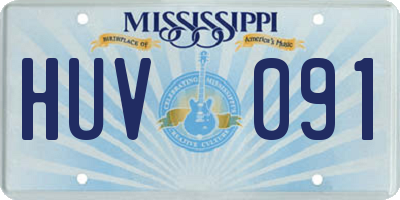 MS license plate HUV091