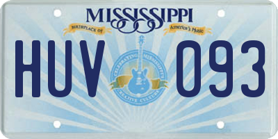 MS license plate HUV093