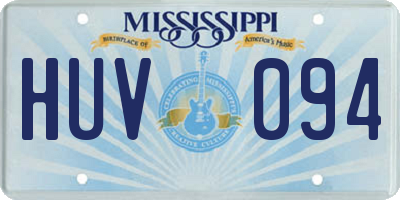 MS license plate HUV094