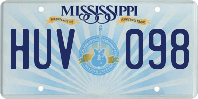 MS license plate HUV098