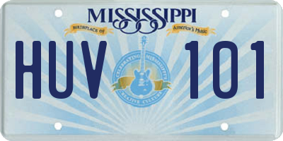 MS license plate HUV101