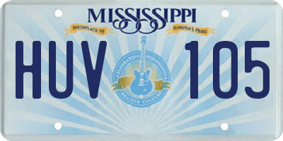 MS license plate HUV105