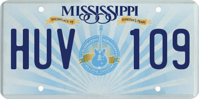 MS license plate HUV109