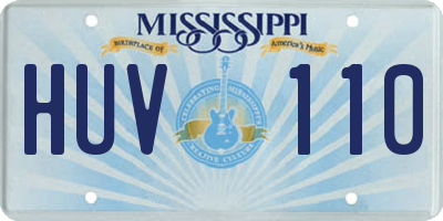 MS license plate HUV110