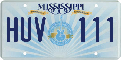 MS license plate HUV111