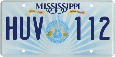 MS license plate HUV112