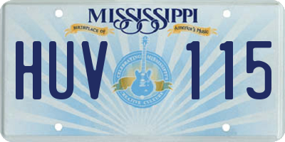 MS license plate HUV115