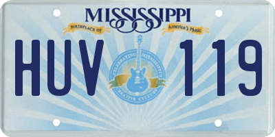MS license plate HUV119