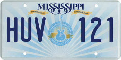 MS license plate HUV121