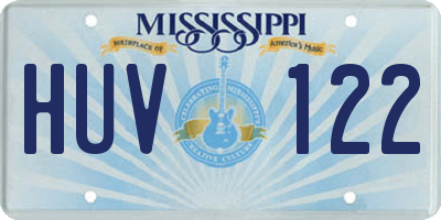 MS license plate HUV122