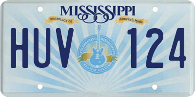 MS license plate HUV124