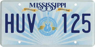 MS license plate HUV125