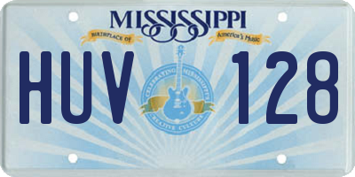MS license plate HUV128