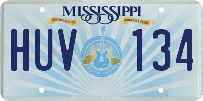 MS license plate HUV134
