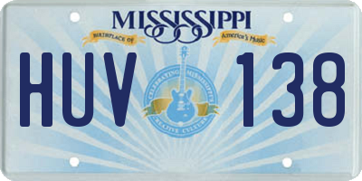 MS license plate HUV138