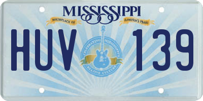 MS license plate HUV139