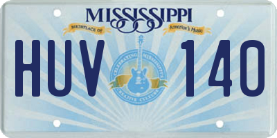 MS license plate HUV140