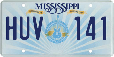 MS license plate HUV141