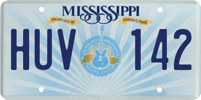 MS license plate HUV142