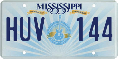 MS license plate HUV144