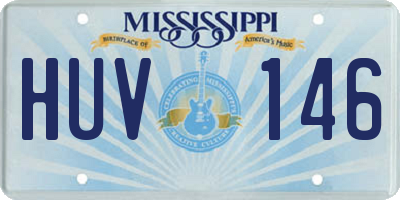 MS license plate HUV146