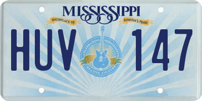 MS license plate HUV147