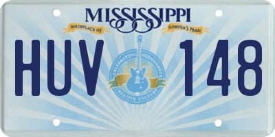 MS license plate HUV148