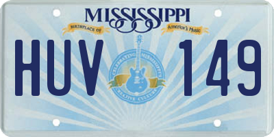 MS license plate HUV149
