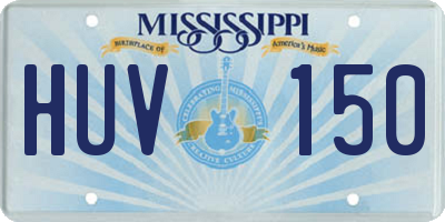 MS license plate HUV150