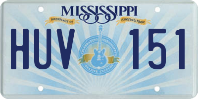 MS license plate HUV151