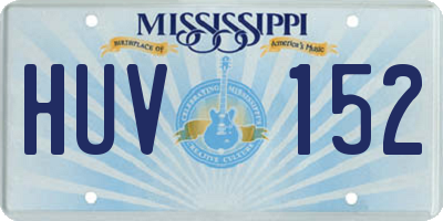 MS license plate HUV152