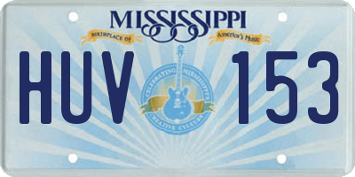 MS license plate HUV153