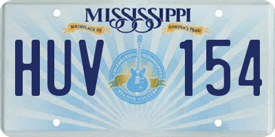 MS license plate HUV154