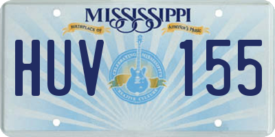 MS license plate HUV155