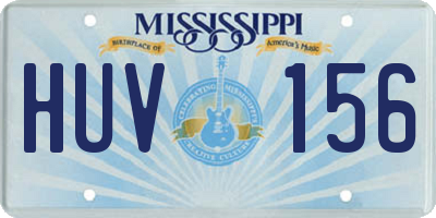 MS license plate HUV156