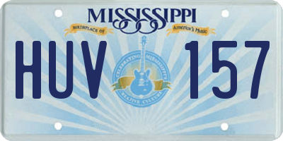 MS license plate HUV157