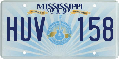 MS license plate HUV158