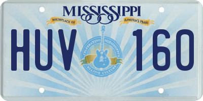 MS license plate HUV160