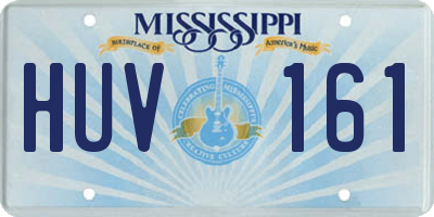 MS license plate HUV161