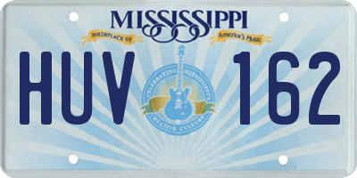 MS license plate HUV162