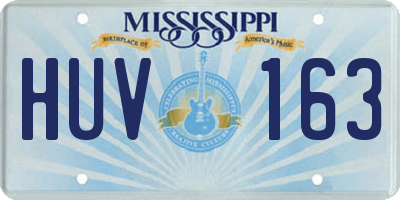 MS license plate HUV163