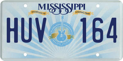 MS license plate HUV164