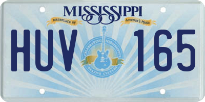 MS license plate HUV165