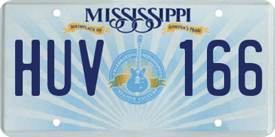 MS license plate HUV166