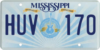 MS license plate HUV170