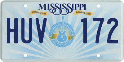 MS license plate HUV172