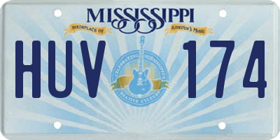 MS license plate HUV174